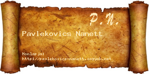 Pavlekovics Nanett névjegykártya